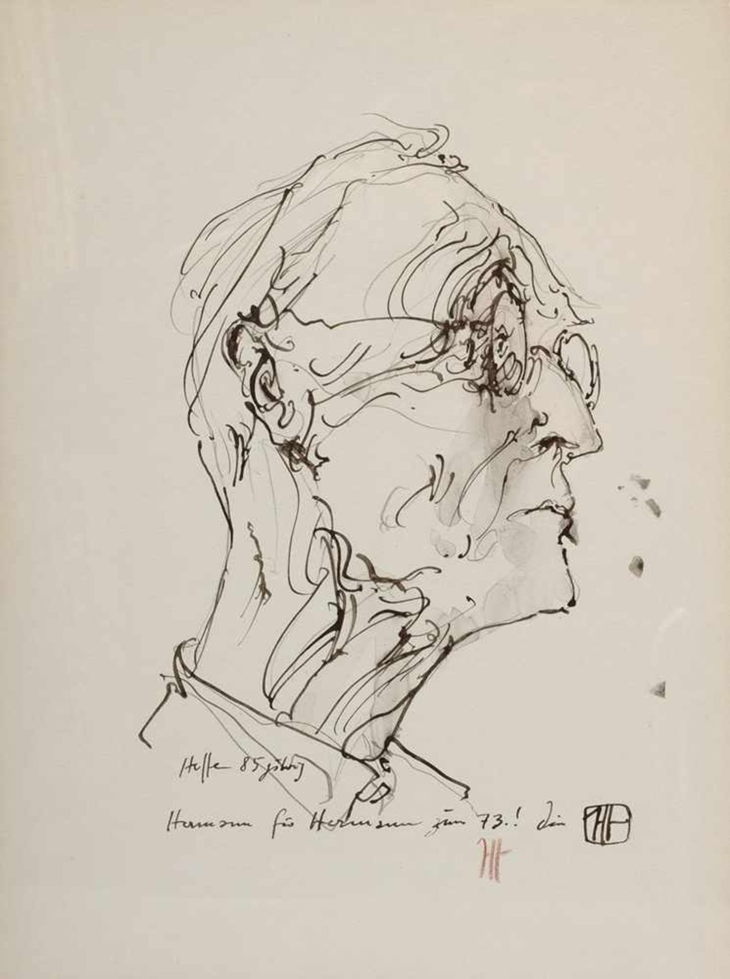 4 Hermann Hesse Memorabilien: 2 diverse Autographen (14x9,5/m.R. 15x11cm u. 22x14/m.R. 30x22cm) - Image 3 of 5