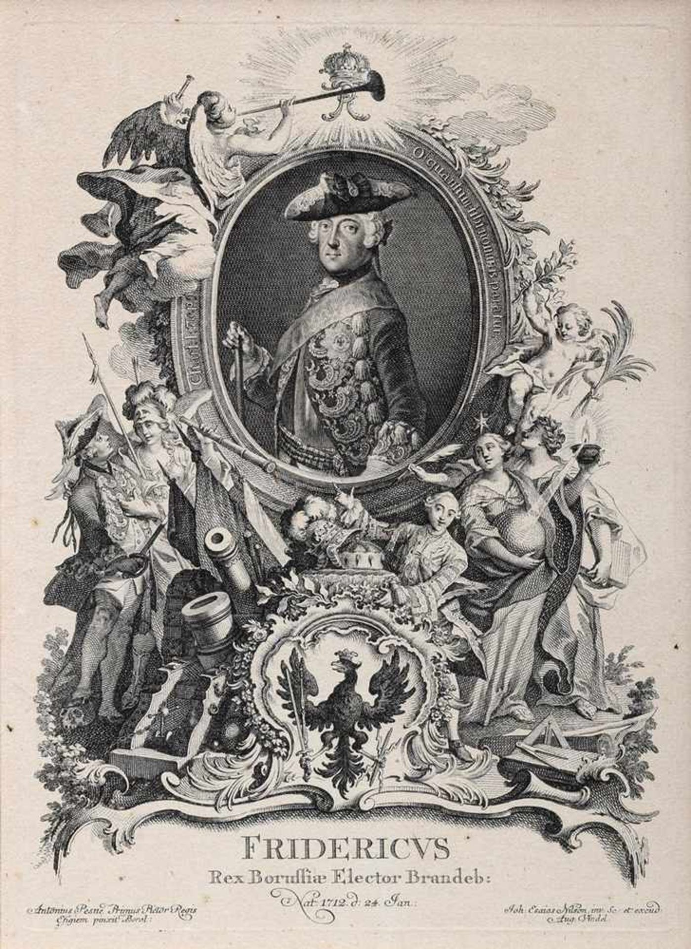 Nilson, Johann Esaias/Vindel, August "Fridericus - Rex Borussiae elector Brandeb.", nach Antoine