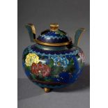 Kleiner Cloisonné Weihrauchbrenner, Japan 20.Jh., H. 9cmSmall cloisonné incense burner, Japan 20th