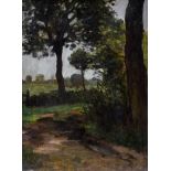 Herbst, Thomas (1848-1915), "Landschaftsstudie", Öl/Malpappe, verso Stempel "herbst Thomas Herbst