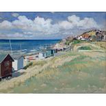 Wessel, Erich (1906-1983) "Strandbuden an der Ostsee" 1975, Mischtechnik, u.r. sign./dat., 39x49,5cm