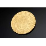 GG 900 Münze, Italien 20 Lire "Umberto I." 1879, 6,45g, beriebenGG 900 coin, Italy 20 lire "