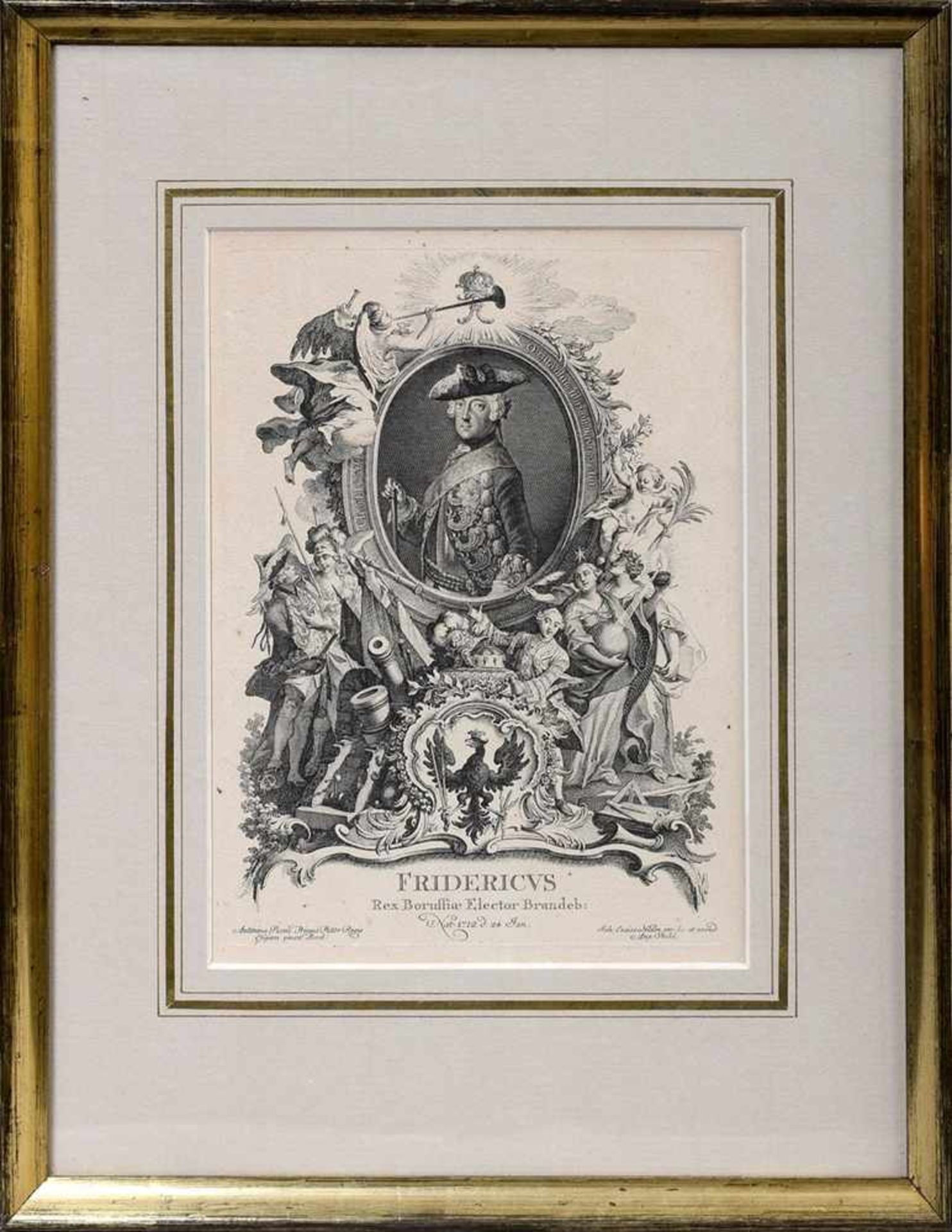 Nilson, Johann Esaias/Vindel, August "Fridericus - Rex Borussiae elector Brandeb.", nach Antoine - Image 2 of 2