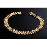 Feines GG 585 Gliederarmband mit Goldperlen, 9g, L. 18,5cmFine GG 585 link bracelet with gold beads,