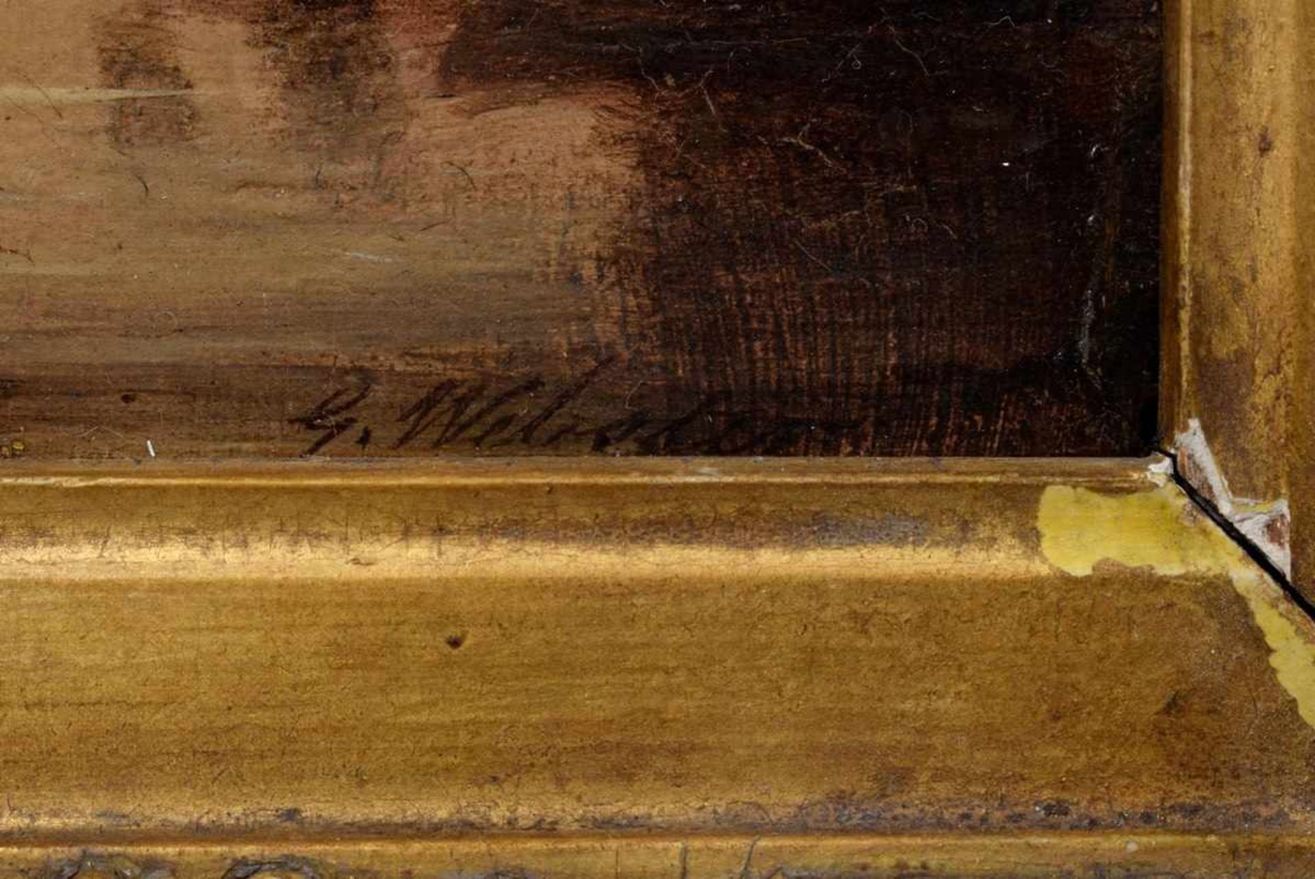 Webster, George (1797-1864) "Segler auf Reede", Öl/Holz, u.r. sign., 22,5x28,5cm (m.R. 36x42cm) - Bild 3 aus 4