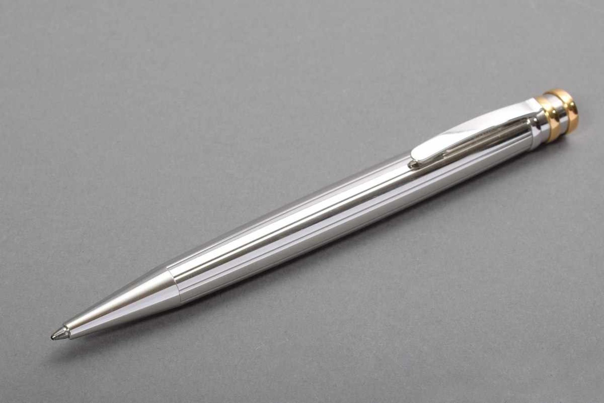 Cartier Kugelschreiber, Stahl/Gold, L. 13,7cmCartier ballpoint pen, steel/gold, l. 13,7cm- - -16.