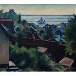 Mechlen, Paul (1888-1961) "Blick von Blankenese auf die Elbe", Öl/Malpappe, u.r. sign., 50x56cm (m.