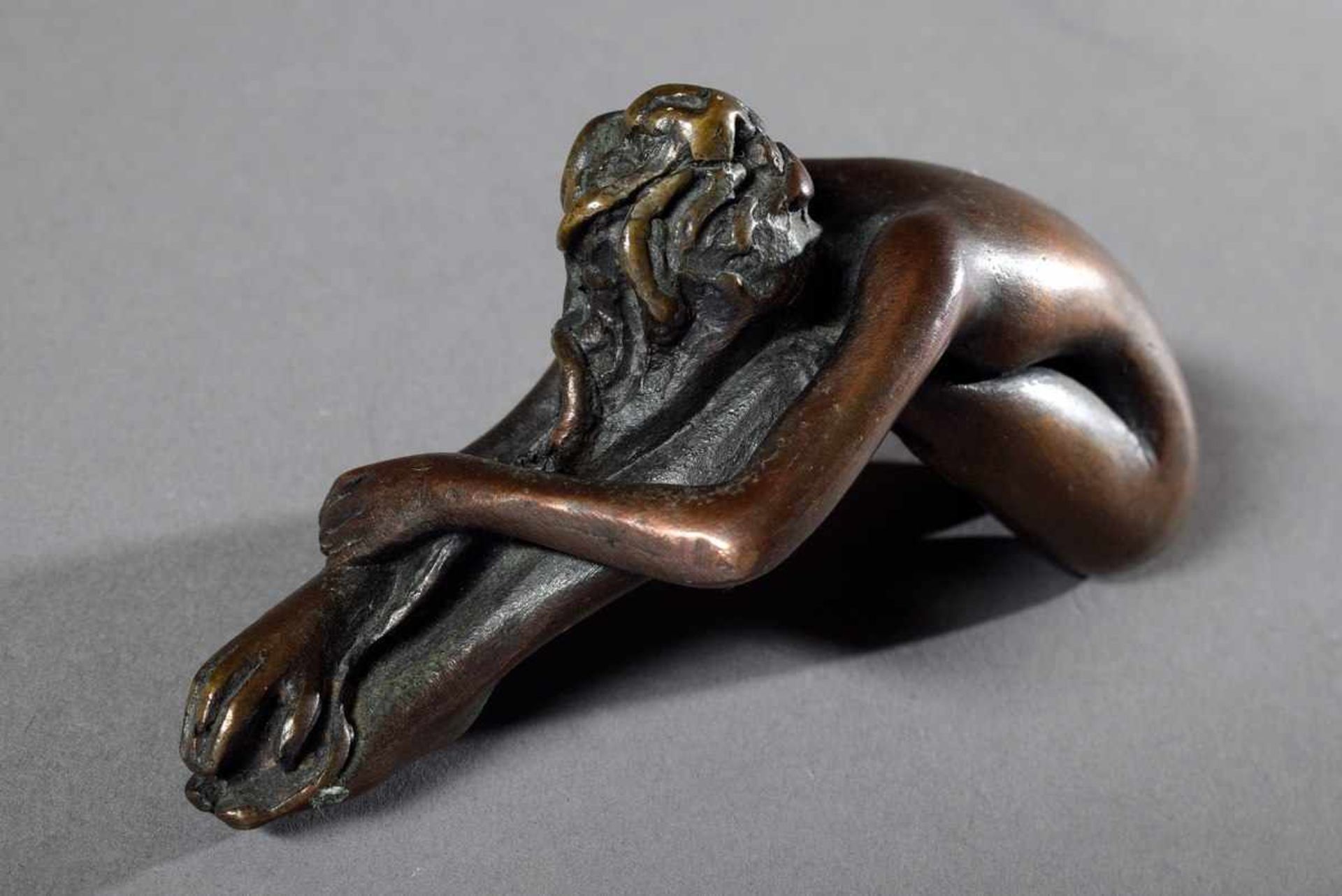 Bruni, Bruno (* 1935) "Iride", Bronze 3268/14999, sign./num., Deckel eines Parfumflakons, L. 11,