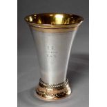 Midcentury Bechervase mit Gravur, Goldemann/ Hbg., Silber 925, 165g, DruckstellenMidcentury beaker