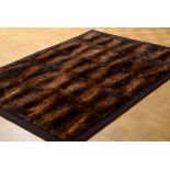 Nutria Decke mit braunem Kaschmirfutter, Steinbrück Hamburg, 232x173cm, RanddefekteNutria blanket,