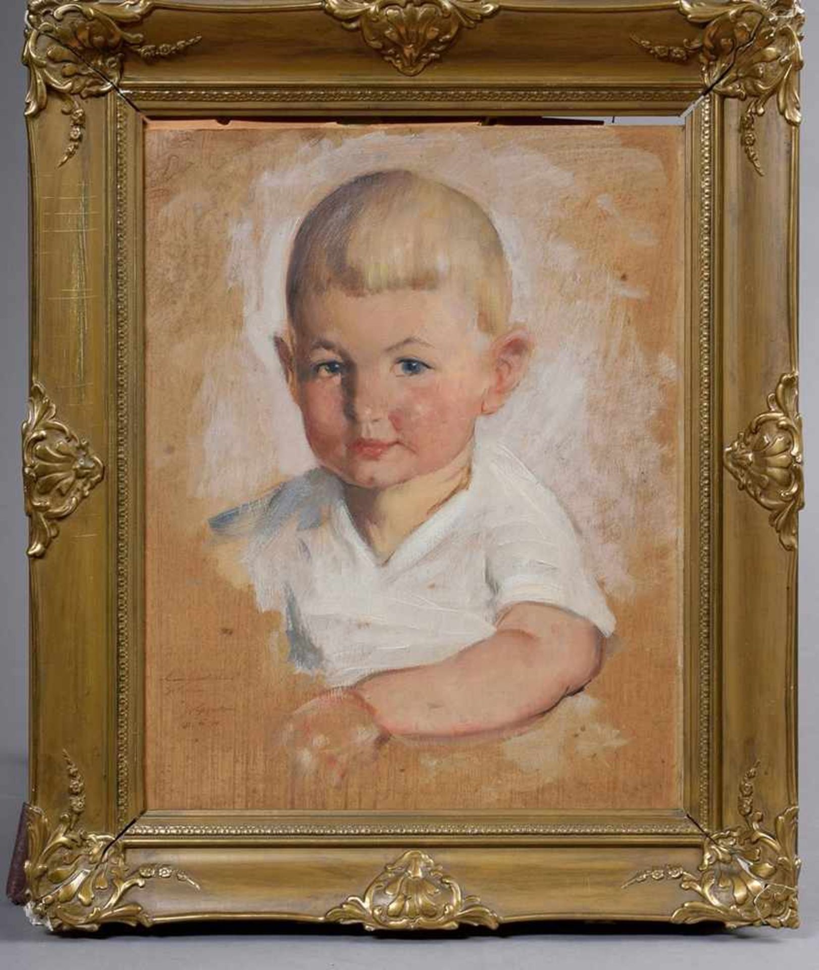 2 Diverse Geffcken, Walter (1872-1950) "Kinderportraits" 20er Jahre, Öl/Malpappe, sign./dediziert, - Bild 3 aus 8