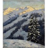 Wolde, Paul (1885-1948) "Verschneite Berge", Öl/Leinwand, u.l. sign., 40x35cmWolde, Paul (1885-1948)