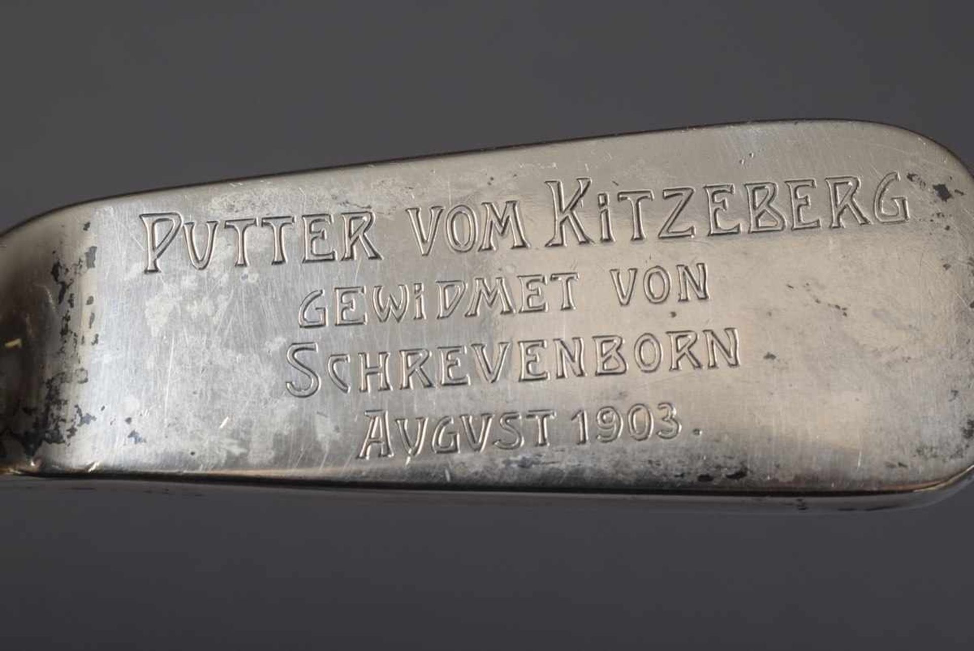 Stock mit "Golfschläger" Krücke und Gravur "Putter von Kitzeberg gewidmet von Schrevenborn August - Bild 3 aus 4