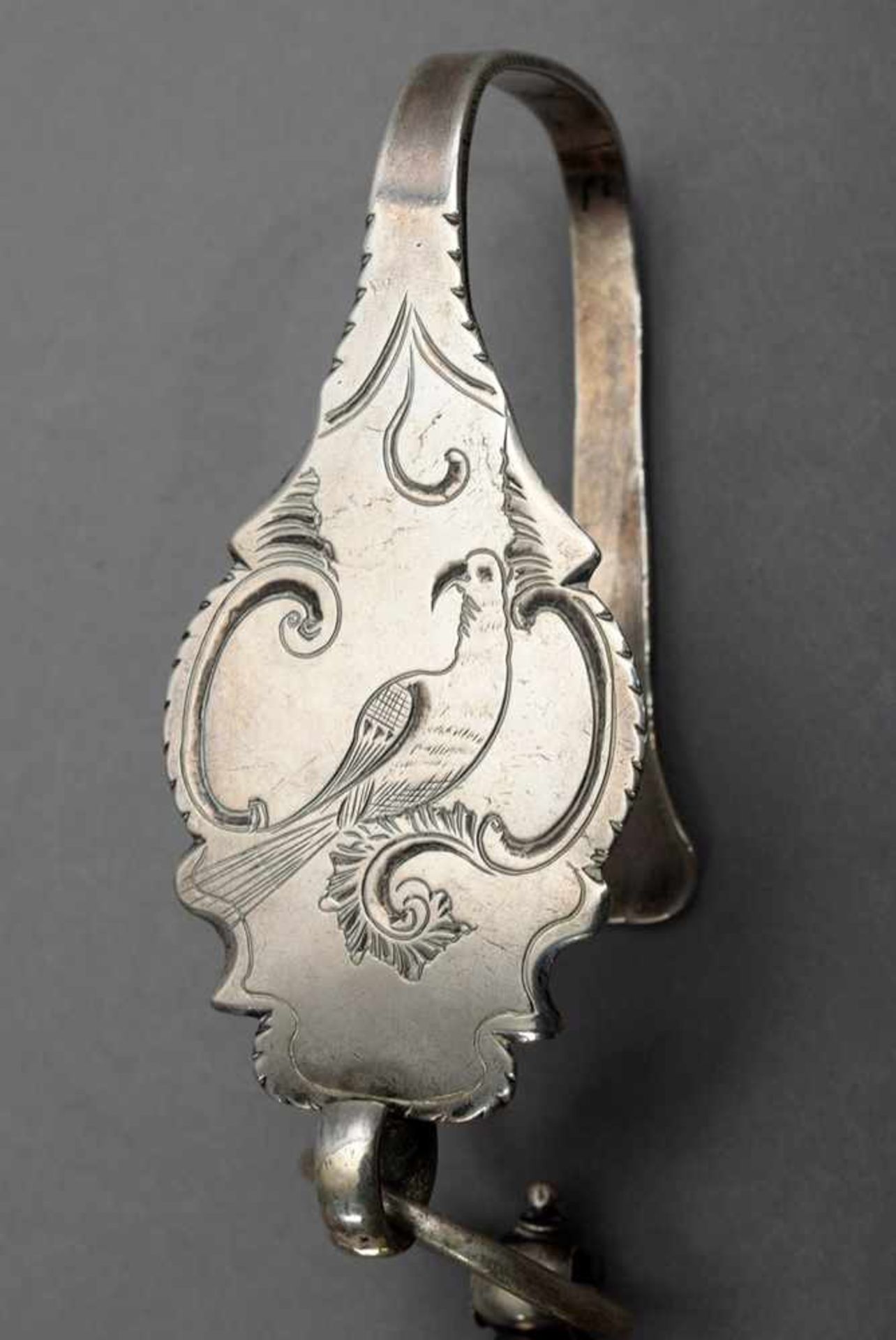 Holländische Trachtentasche mit fein graviertem Silber 833 Bügel "Windmühlen", 1. Hälfte 19.Jh., - Bild 3 aus 4