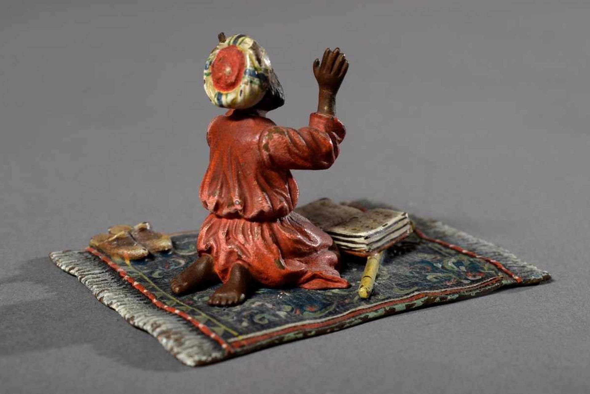 Wiener Bronze "Betender Orientale", H. 5cm, etwas bestoßenViennese Bronze "Praying Oriental", h. - Image 2 of 5