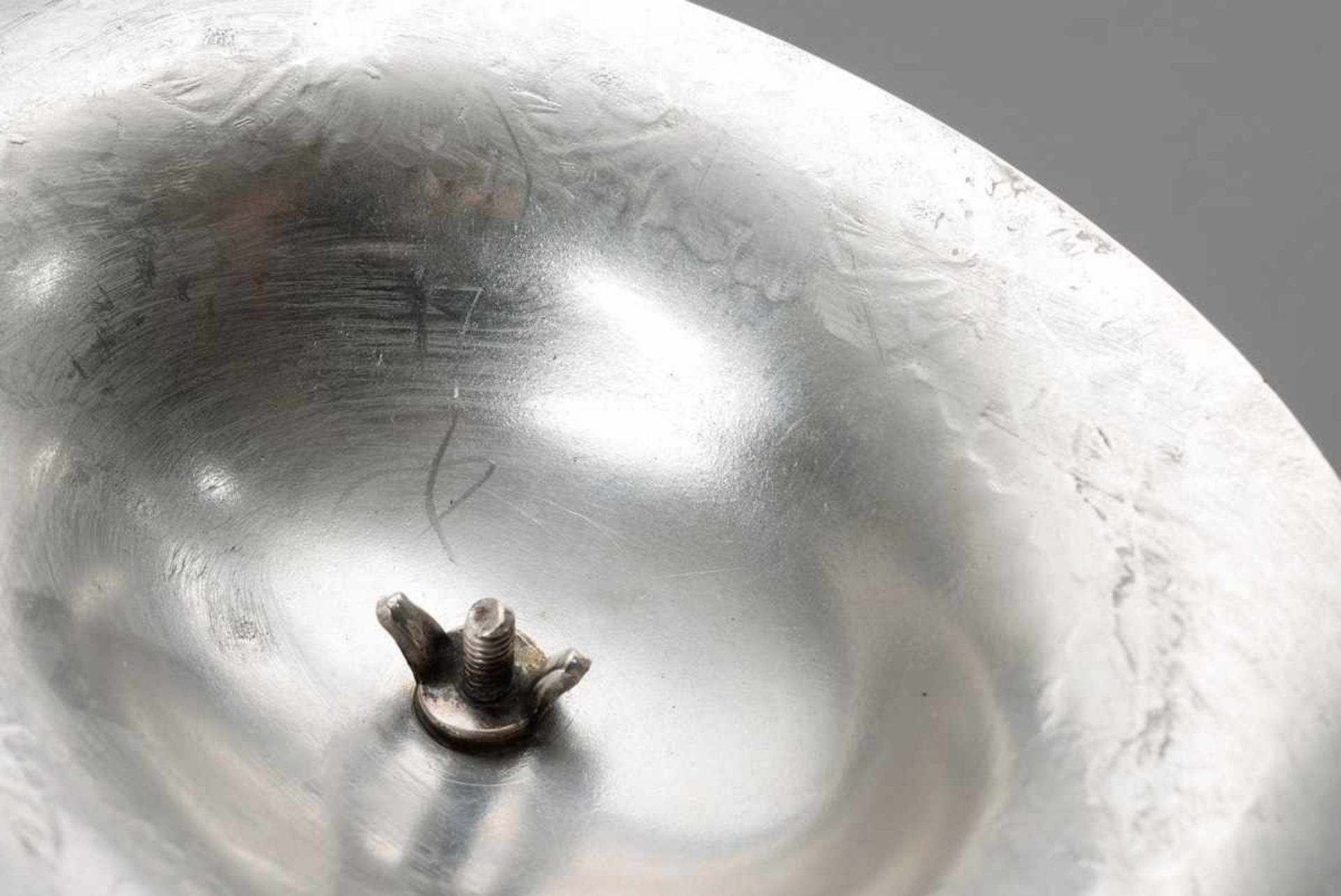 Ovale Glas Butterdose mit versilbertem Deckel "Schwan" und reich reliefiertem Unterteller, 19.Jh., - Image 4 of 5