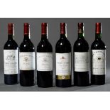 6 Diverse Rotweine, Frankreich, Bordeaux, 2 Flaschen "Chateau Tour Blanche, Cru Bourgeois, Medoc"