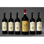6 Diverse Flaschen Rotweine, Italien, 1 Flasche "Ruffino, Riserva Ducale, Chianti Classico" 2001,