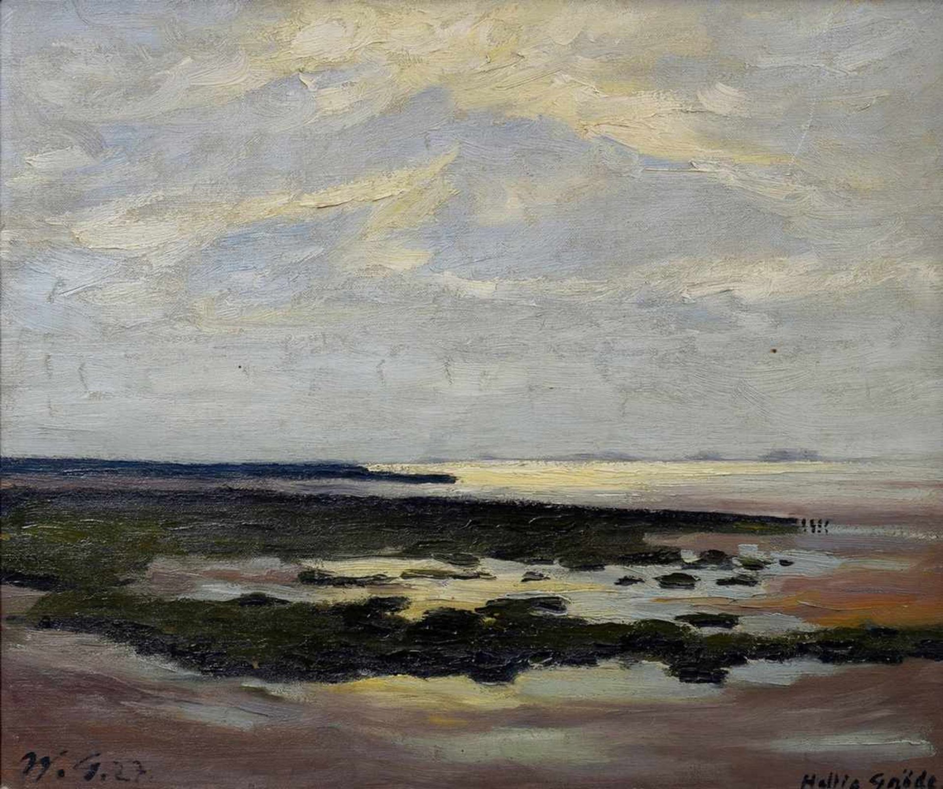 Graba, Willi (1894-1973) "Hallig Gröde" 1927, Öl/Leinwand, u.l. monogr./dat., u.r. betitelt, 66x55cm