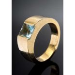 GG 750 Cartier Ring "Tank", mit quadratischen Aquamarincabochon (ca. 1.25ct), Ref.-Nr. 68037,