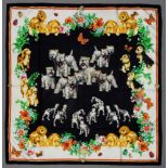 Versace Atelier Seiden Carré "Puppies", 86x86cm, fleckigVersace Atelier Silk Carré "Puppies",