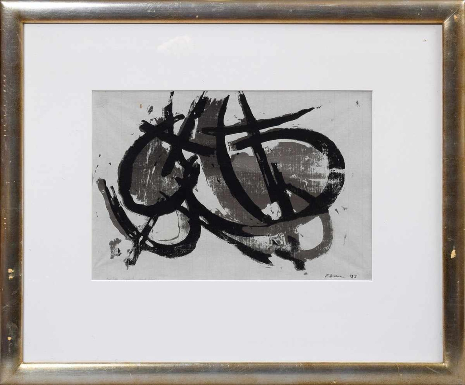 Heinemann, Reinhard (1895-1967) "Abstrakte Komposition" 1955, Lithographie, u.r. sign./dat., 30x44cm - Image 2 of 2