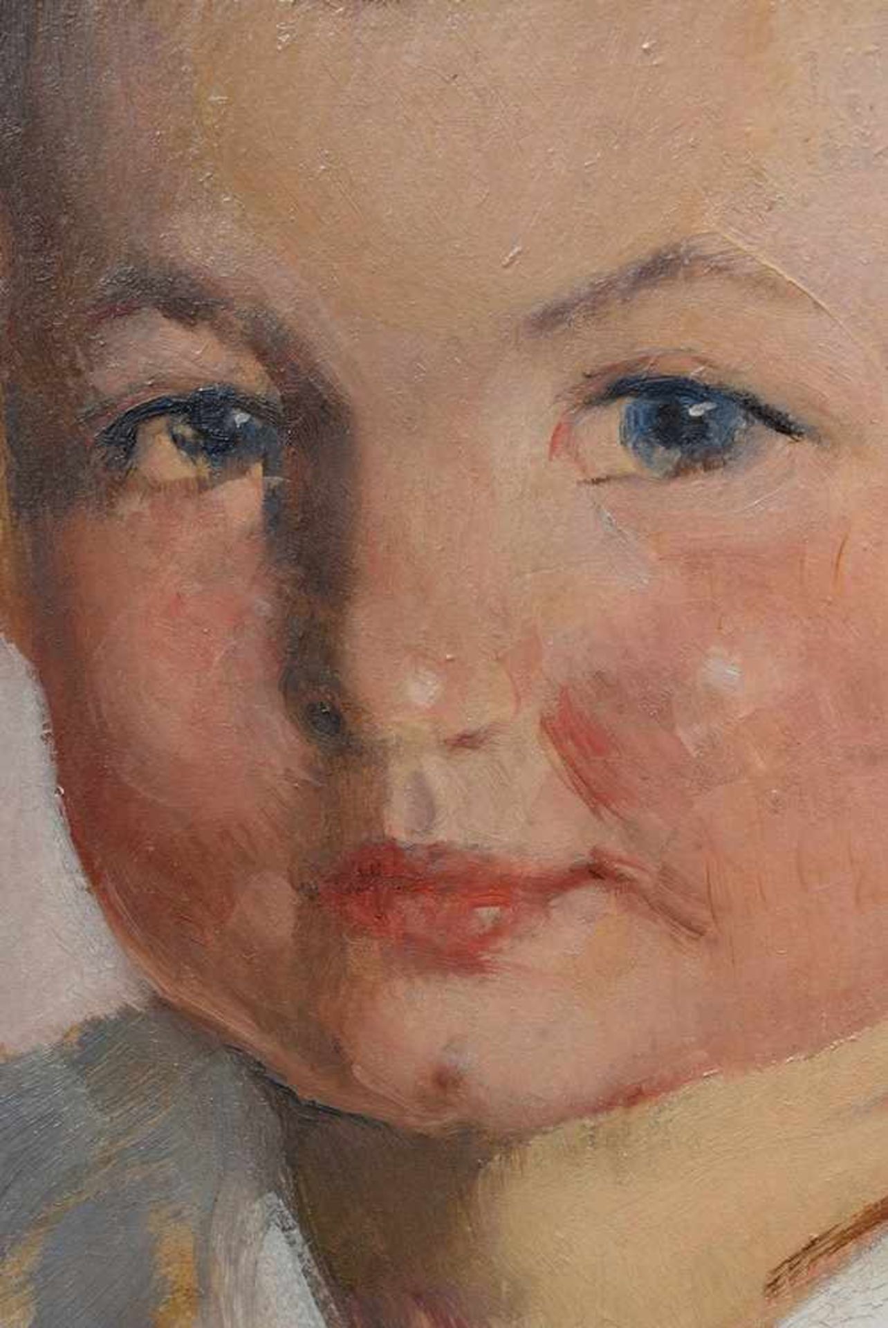 2 Diverse Geffcken, Walter (1872-1950) "Kinderportraits" 20er Jahre, Öl/Malpappe, sign./dediziert, - Bild 4 aus 8