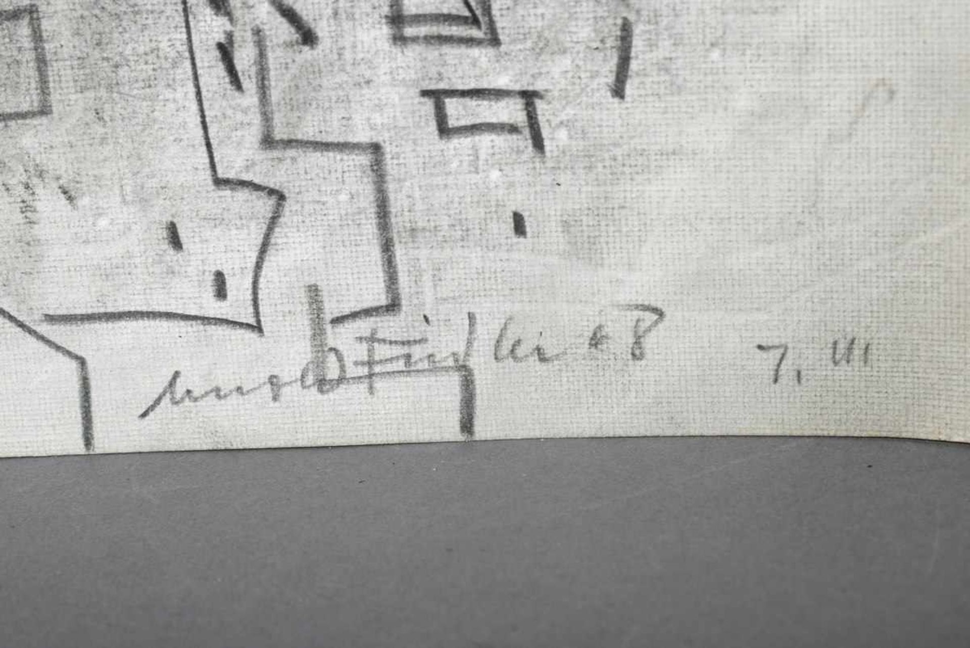 Fiedler, Arnold (1900-1985) "Stadtlandschaften" 1968, Bleizeichnung/Papier, u.r. sign./dat. "7.3. - Bild 2 aus 2