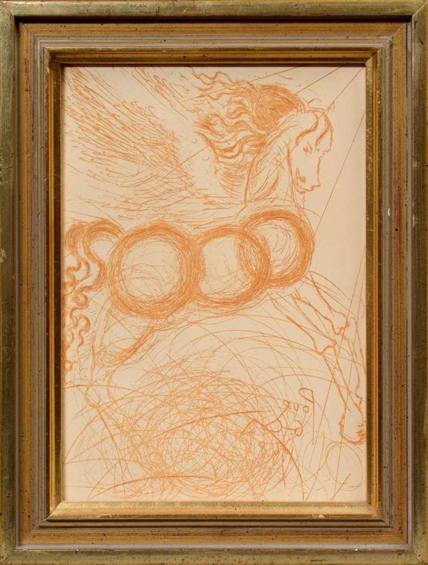 Dali, Salvador (1904-1989) „Pegasus“, Sepiaradierung, 16,5x11,5cm (m.R. 21x16cm), beschnitten, - Image 2 of 2