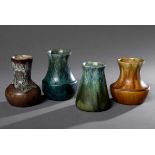 4 Diverse kleine Keramik Vasen: 2x Mutz/Altona, 1x Mutz Wwe/Altona und 1x Leineweber & Co/Altona,