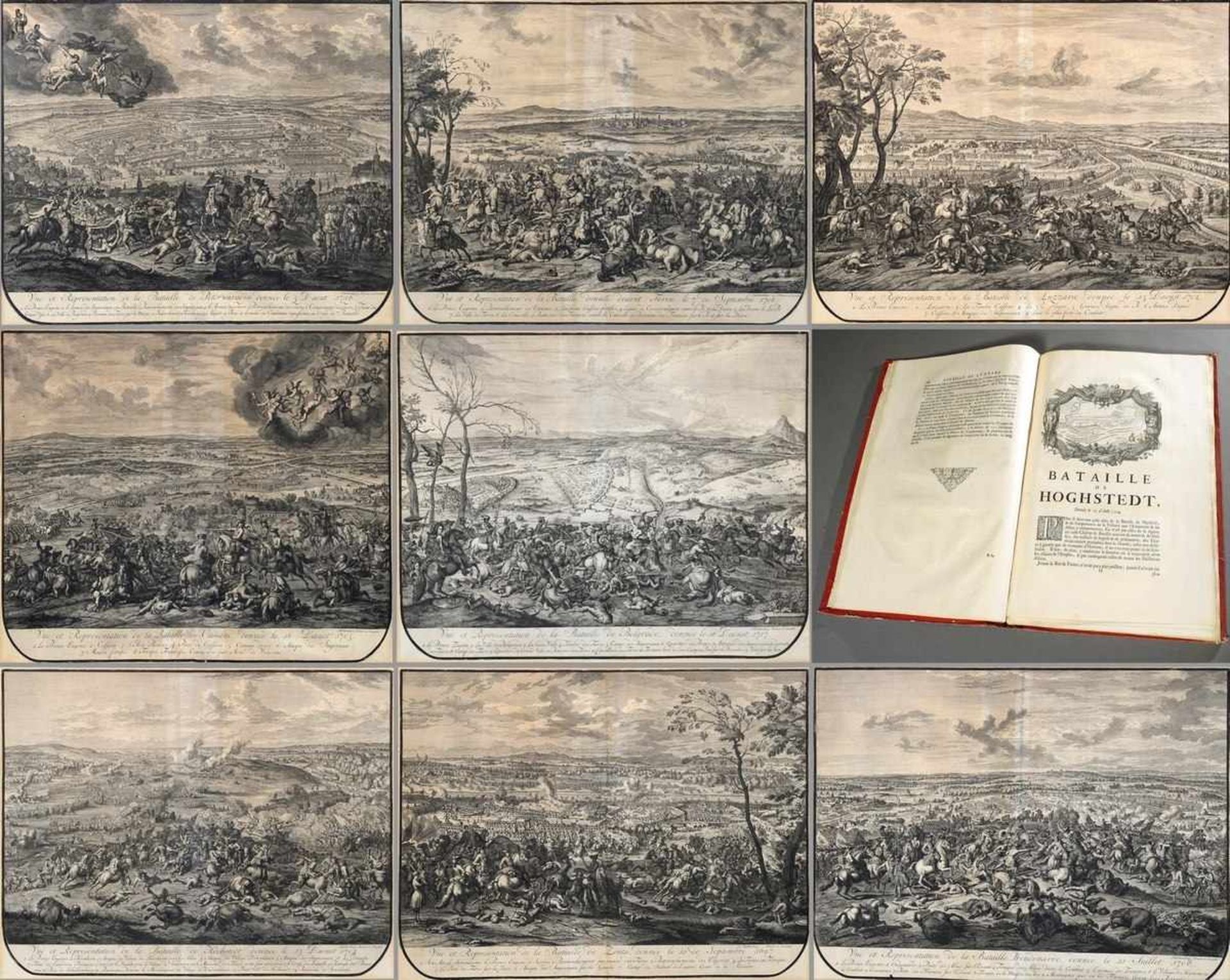 9 Diverse Huchtenberg, Jan van (1647-1733) "Vue et Representation de la Bataille de Zenta (