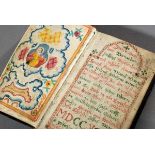 Handgeschriebenes und -gemaltes Gebetbuch, mit Widmung: "Dieses Buch hatt Dernadus Pellentz