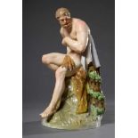 Große KPM Figur „Herkules mit Löwenfell und Keule“ aus einer „Herkules - Venus Gruppe“, Entw.: