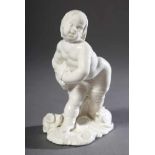 Nymphenburg Porzellan Figur "Putto als Fischer/Neptun", weiß, Modellnr. 245, Pressmarke, H. 10cm,