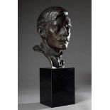 Bock, Arthur (1875-1957) "Selbstportrait in jungen Jahren", Bronze auf Granitsockel, H. 32/52cmBock,