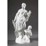 Weiße KPM Porzellan Figur "Allegorie des Glücks", Anf. 19.Jh., H. 26cm, restauriert/etwas