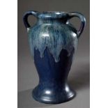 Large blue vase with handles, Mutz/Altona, model no. 1007, 1902-1913, h. 20cm, minimally bumped on