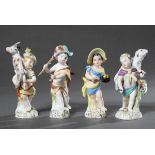 4 Kleine KPM Figuren „Allegorie der Jahreszeiten“, farbig staffiert, 20.Jh., H. 11-13cm, 1 Figur