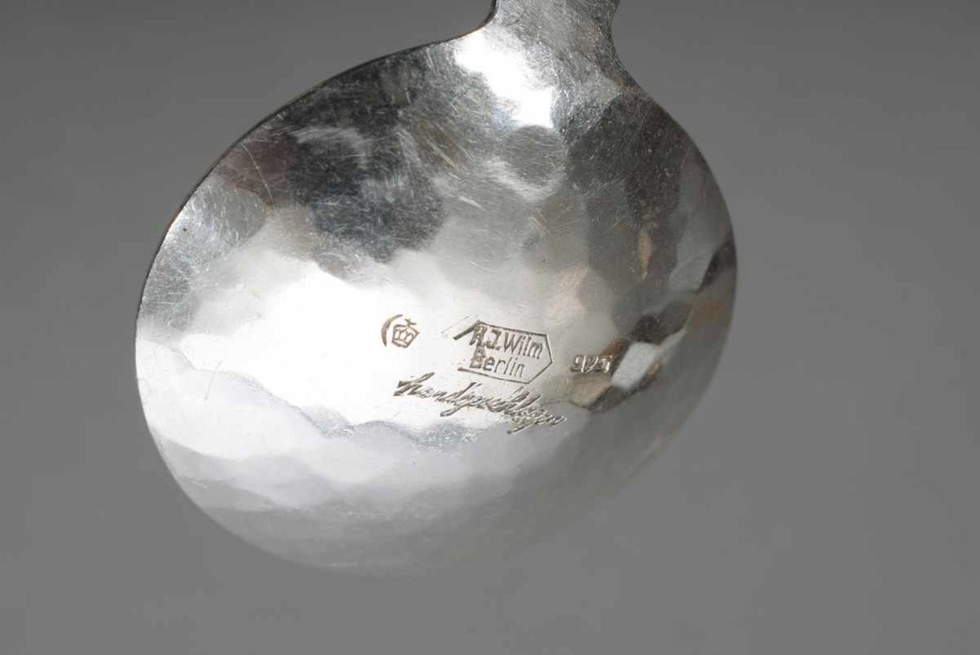 Portionslöffel für Tee mit Blattförmigem Griff, Wilm, Silber 925, 19,5g, L. 8cmPortion spoon for tea - Image 3 of 3