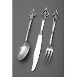 3 Teile Christofle Besteck "Renaissance", Silber 925, 192g, L. 22-26cm3 pieces Christofle cutlery "