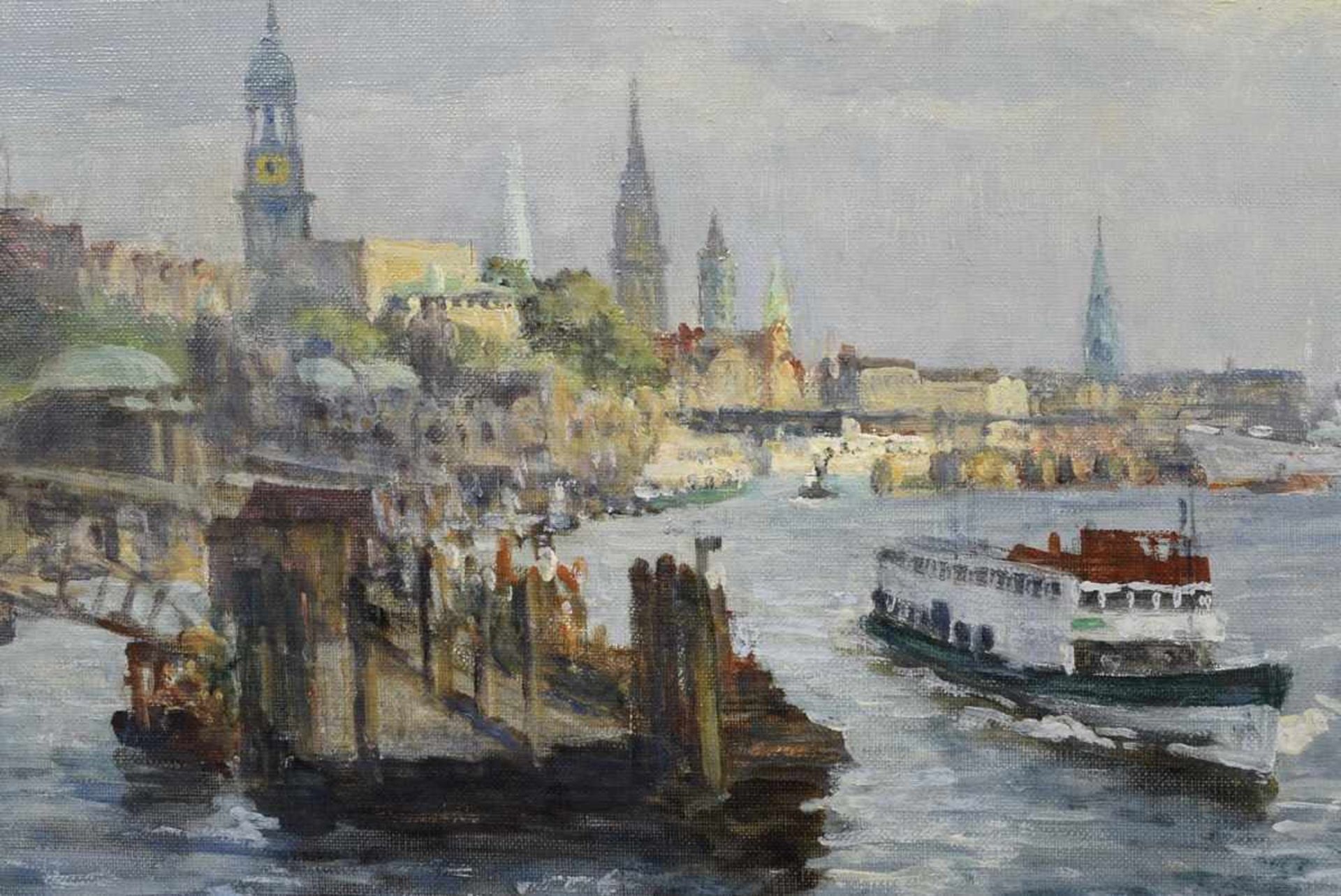 Burghardt, Paul Gustav (1890-1970) „Hamburger Hafen“, u.r. sign., rückseitig Galeriestempel " - Bild 6 aus 6