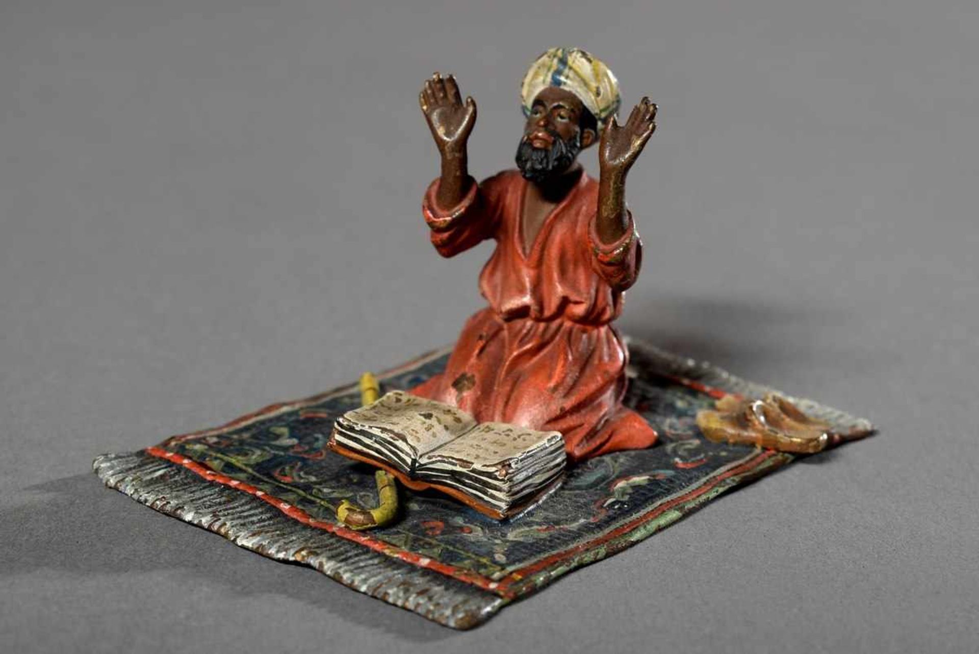 Wiener Bronze "Betender Orientale", H. 5cm, etwas bestoßenViennese Bronze "Praying Oriental", h.