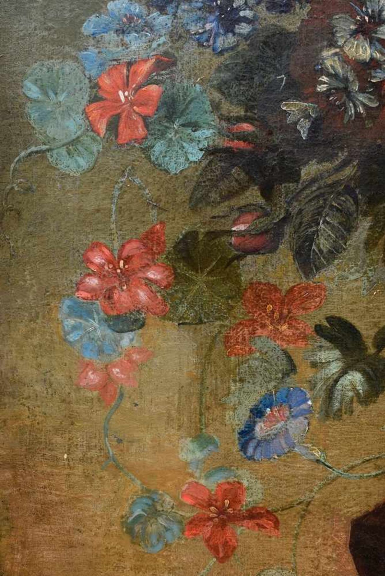 Monnoyer, Jean Baptiste (1636-1699) Nachfolge "Großes Blumenstillleben in Steinvase", Öl/Leinwand, - Bild 4 aus 5