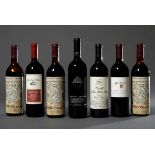 7 Diverse Rotweine, Italien, 3 Flaschen "Barbera D'Asti", 1970, Base Neck; 1 Flasche "Castello di