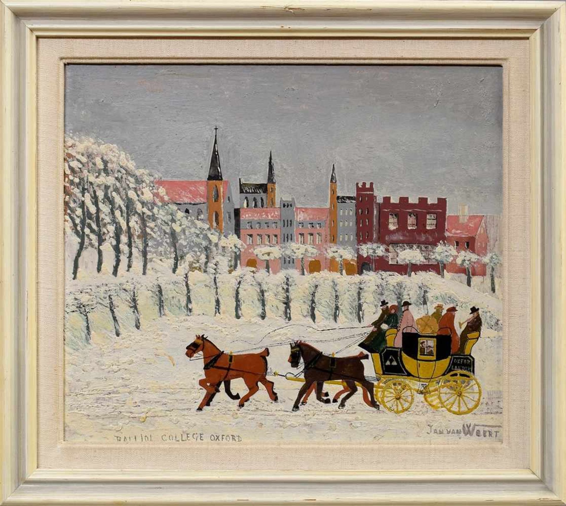 Van Weert, Jan (1871-1955) "Balliof College Oxford" um 1954, Öl/Hartfaser, u.l. betitelt, u.r. - Bild 2 aus 5