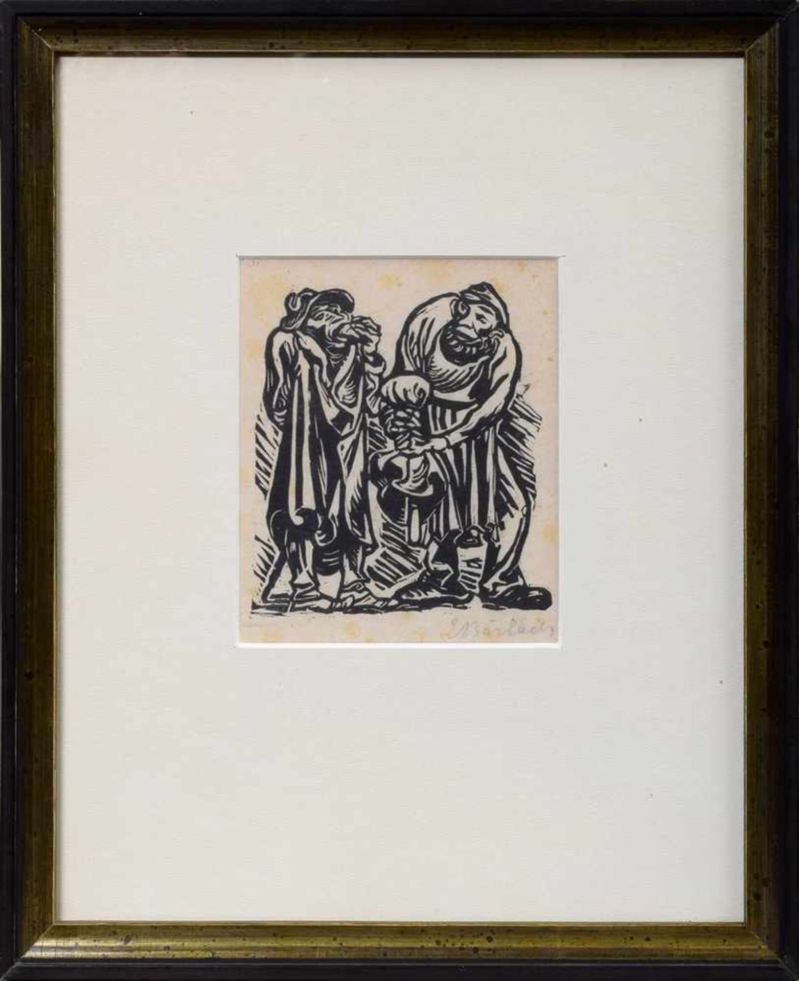 Barlach, Ernst (1870-1938) "Steinklopfer und roter Kaiser", Holzschnitt ohne Auflage, u.r. sign., - Image 2 of 3