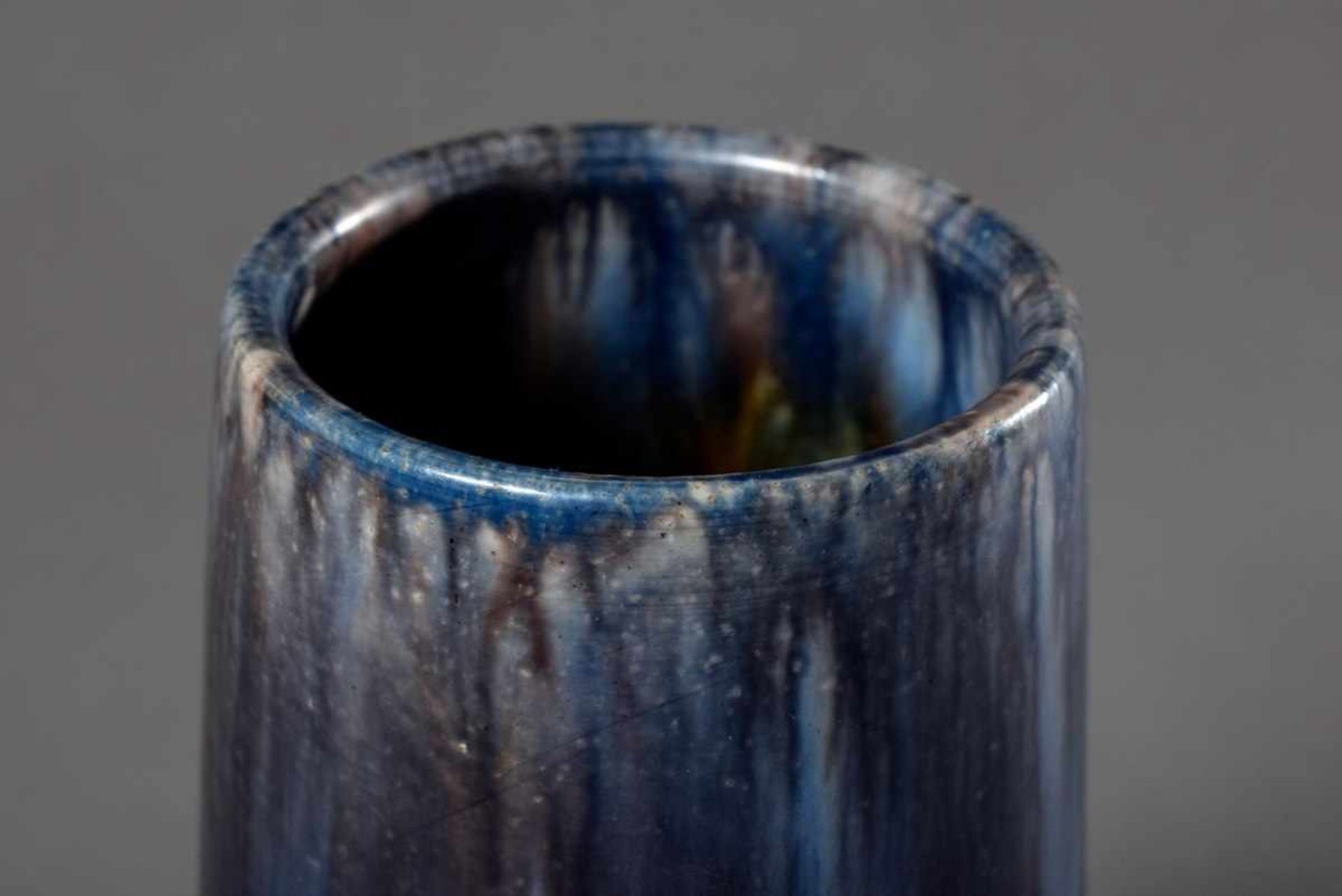Blaue konische Vase, Keramik Leinweber & Co./Altona, Modellnr. 47, 1922/23, H. 21cmBlue conical - Image 2 of 3