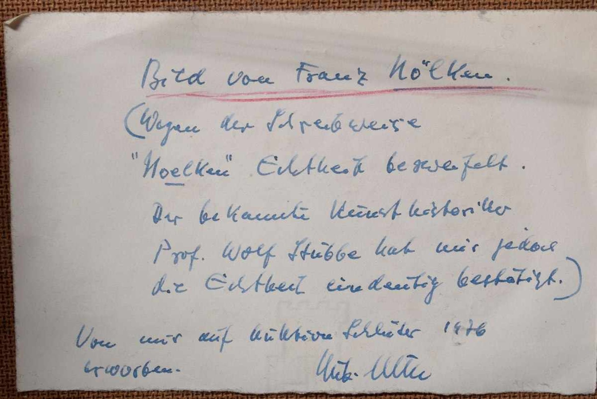 Nölken, Franz (1884-1918) "Strand mit Steg und Seezeichen" 1906, Öl/Leinwand auf Holz aufgezogen, - Bild 5 aus 5