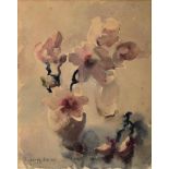 Tesdorpf-Edens, Ilse (1862-1966) "Magnolien in Vase", Aquarell, u.l. sign., 48x38cm (m.R. 62x51cm)