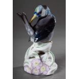 KPM Figure "Bird of paradise on flower base", design: Wilhelm Carl Robra, around 1910/20, h. 11,5cm,